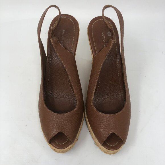 Banana Republic Brown Peep Toe Espadrille Wedge 10 - Picture 3 of 10